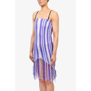 J.W. Anderson Purple/White Striped Dress w/ Leather Straps M w/ Tags